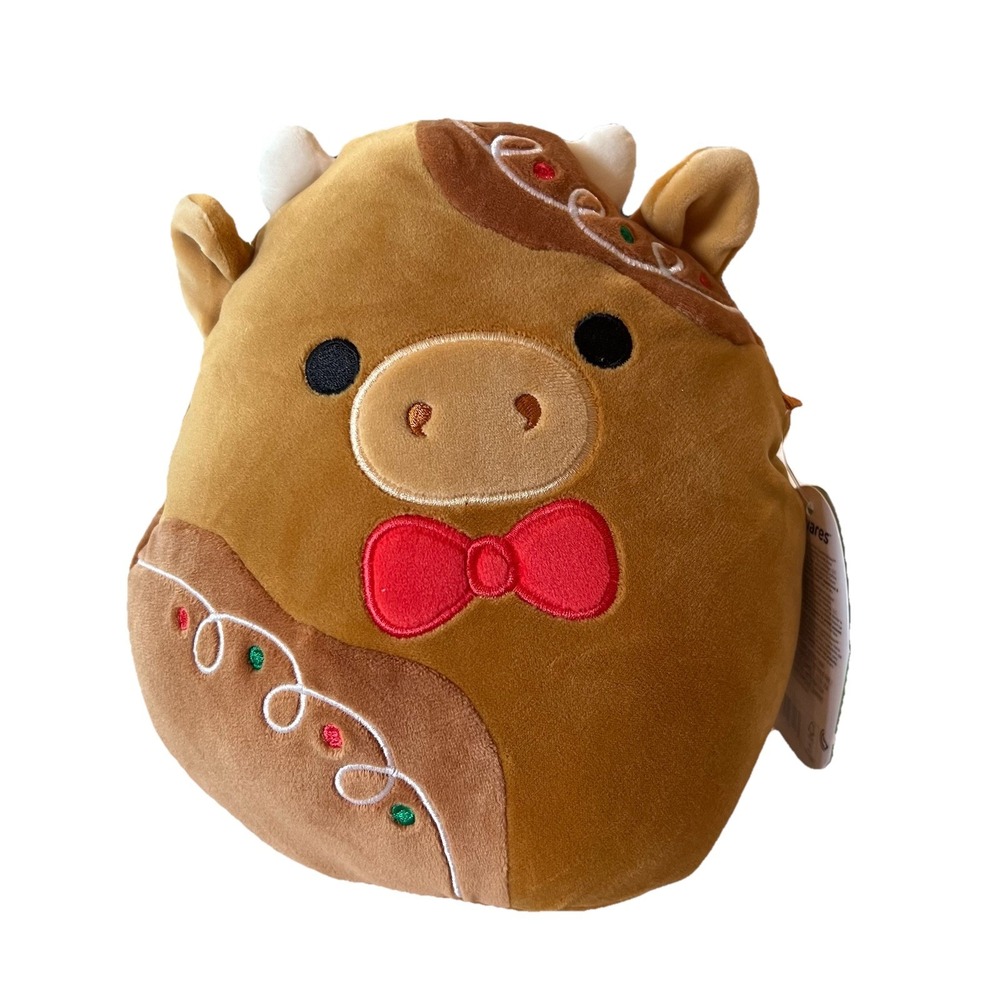 Squishmallows Jericho‎ 5" Gingerbread Cow Plush Toy Christmas Miniatures